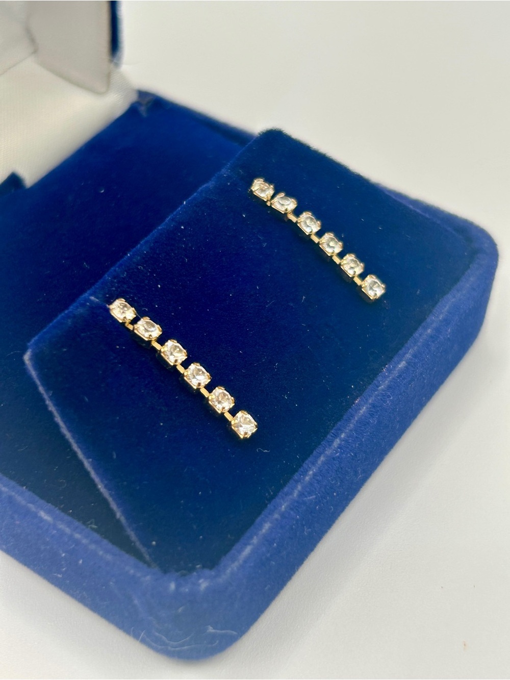 VTG Gold Drop Cubic Zirconia Diamond Earrings Dangle Style​ - Picture 10 of 13